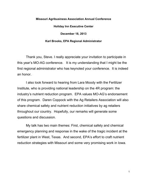 chemical safety, nutrient reduction initiatives - US Environmental ...