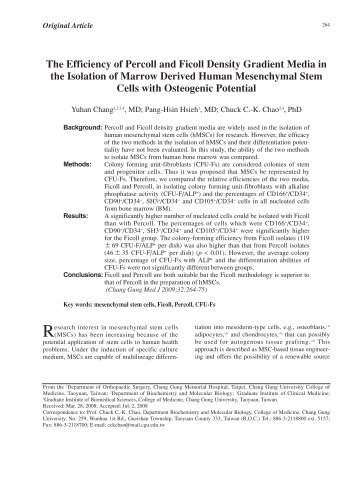 The Efficiency of Percoll and Ficoll Density Gradient Media in the ...