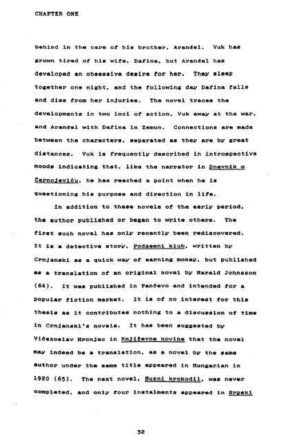 TIME IN THE NOVELS OF MILOS CRNJANSKI - Nottingham eTheses