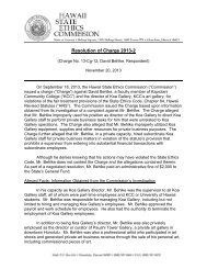Resolution of Charge 2013-2 - Hawaii.gov
