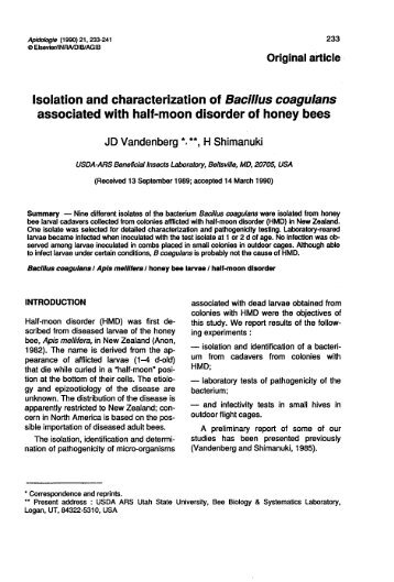 Isolation and characterization of Bacillus coagulans associated with ...