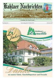 Kahlaer Nachrichten - Ausgabe Nr. 22 - 24. Oktober 2013