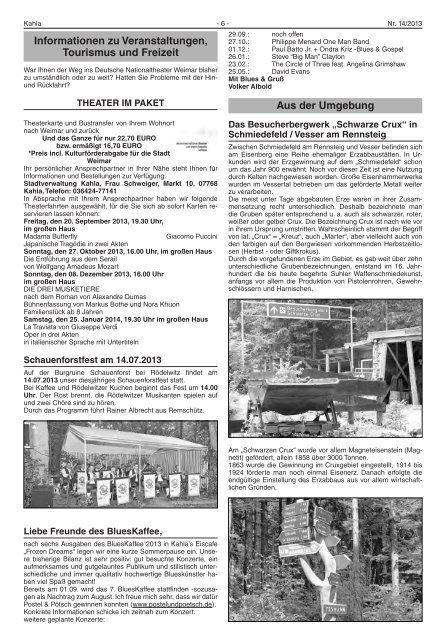 Kahlaer Nachrichten - Ausgabe Nr. 14 - 4. Juli 2013