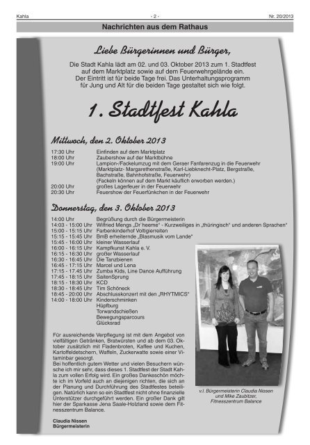 Kahlaer Nachrichten - Ausgabe Nr. 20 - 26. September 2013