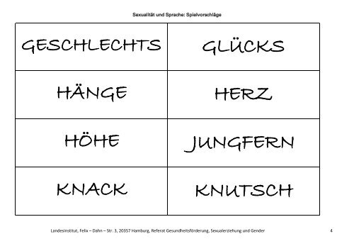 Kartenspiel Sexualität und Sprache Teil 1 - Hamburg