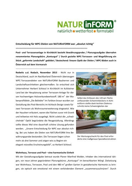 Pool- und Terrassenanlage mit WPC ... - NATURinFORM