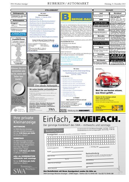 Ausgabe D, Wittgenstein (8.70 MB) - Siegerländer Wochen-Anzeiger