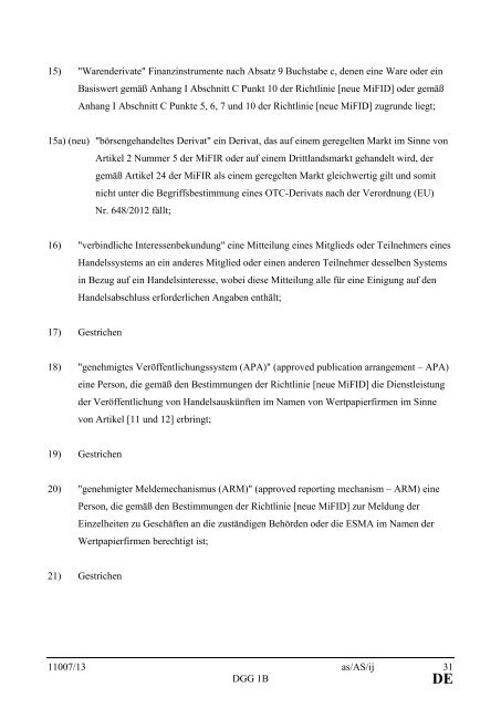 DE - Öffentliches Register der Ratsdokumente