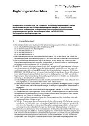 Regierungsratsbeschluss - Solothurnische Regierungsratsbeschlüsse