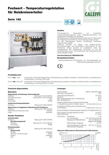 Festwert - Temperaturregelstation für Heizkreisverteiler - Caleffi