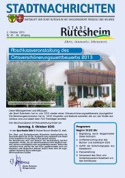 Ausgabe Nr. 40 vom 02. Oktoberr 2013 Teil I - Rutesheim