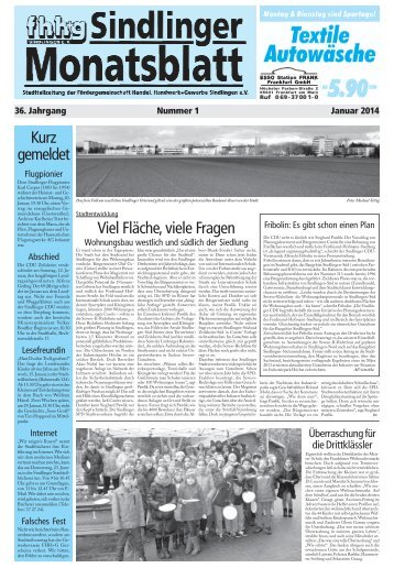 Sindlinger Monatsblatt Januar 2014 - Sindlingen