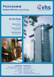 Aktuelle Kurs-PDF - vhs der Stadt Saarlouis