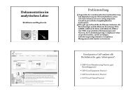 Dokumentation im analytischen Labor Problemstellung