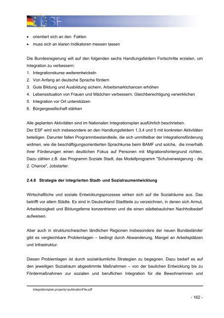 Operationelles Programm des Bundes fÃ¼r den ESF