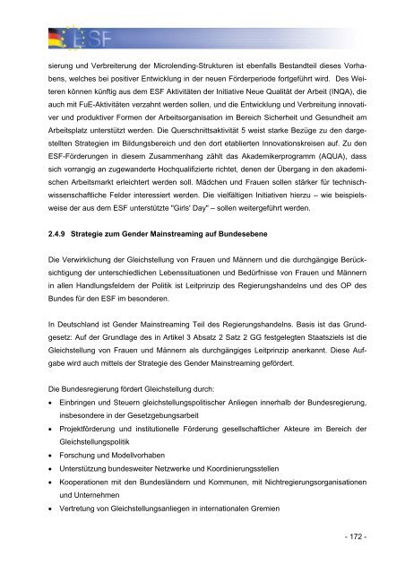 Operationelles Programm des Bundes fÃ¼r den ESF