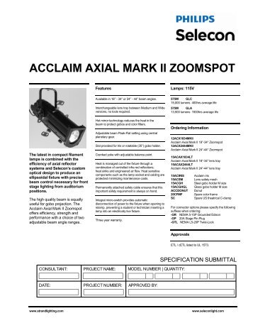 Acclaim Axial Zoomspot - Mark II (115V) - Strand Lighting