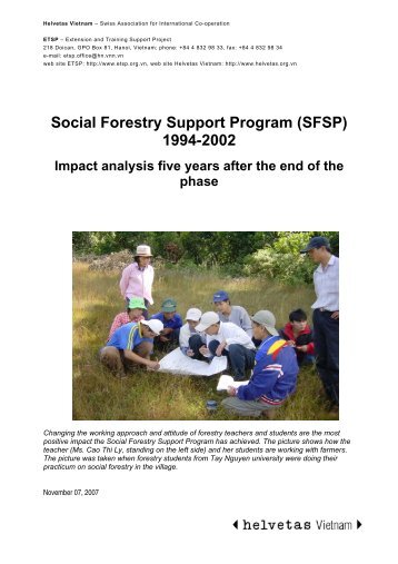 Social Forestry Support Program (SFSP) 1994-2002