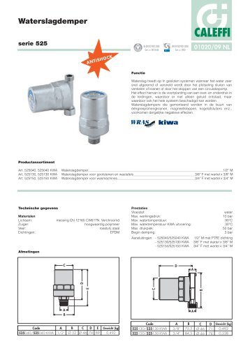 Waterslagdemper - Caleffi