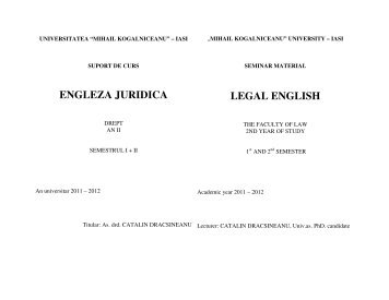 engleza juridica legal english - Universitatea "Mihail Kogalniceanu"