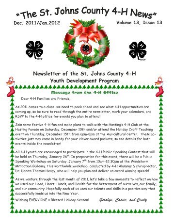 4-h club reports - St. Johns County Extension Office - University of ...