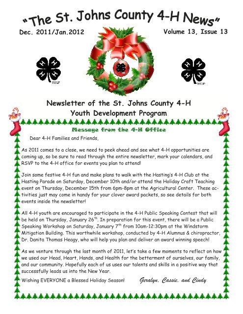 4-h club reports - St. Johns County Extension Office - University of ...