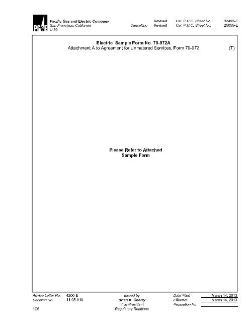 Form 972 Example Electric Sample Form No. 79-972A Agreement for Unmetered ...