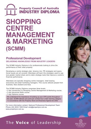 shopping centre management & marketing - Property Council of ...