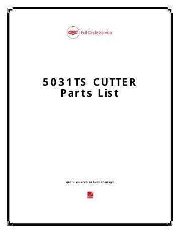 5031TS CUTTER Parts List