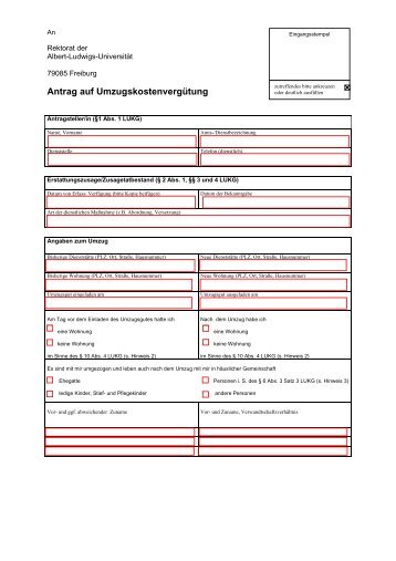 Antrag auf UmzugskostenvergÃƒÂ¼tung