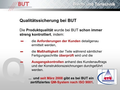 Blech - BUT Blech- und Tortechnik GmbH