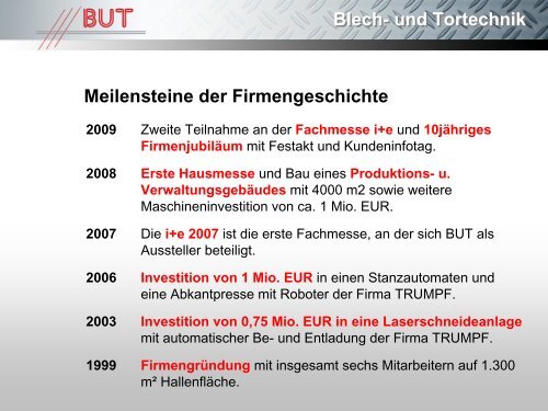 Blech - BUT Blech- und Tortechnik GmbH
