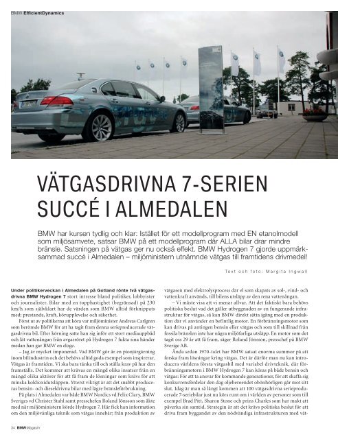 Ladda ner artikeln SuccÃƒÂ© fÃƒÂ¶r BMW Hydrogen 7 i Almedalen. (PDF ...