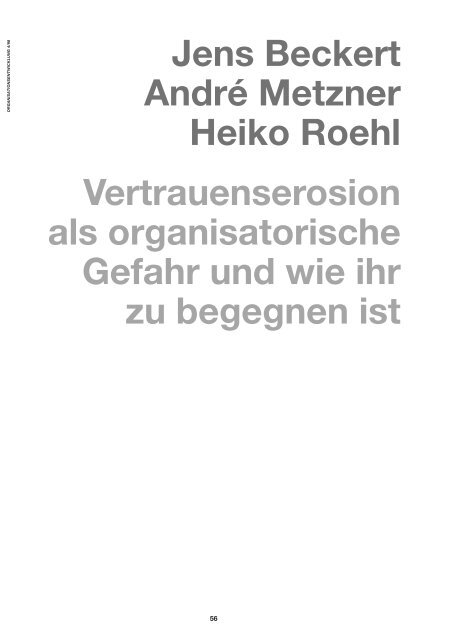 Vertrauenserosion als organisatorische Gefahr und wie ihr