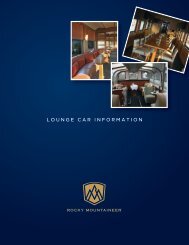 LOUNGE CAR INFORMATION - Rocky Mountaineer