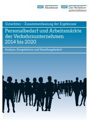 Personalbedarf und Arbeitsmärkte der ... - VDV-Akademie