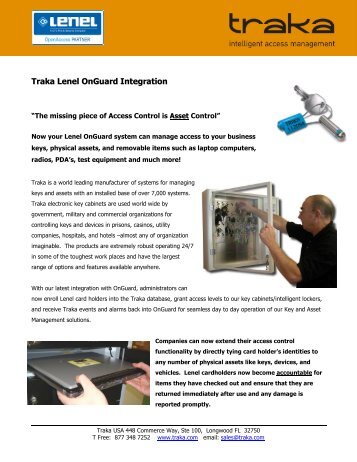 Traka Lenel OnGuard Integration