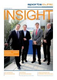 Praxismagazin Insight 1. Ausgabe - sportsclinic Germany