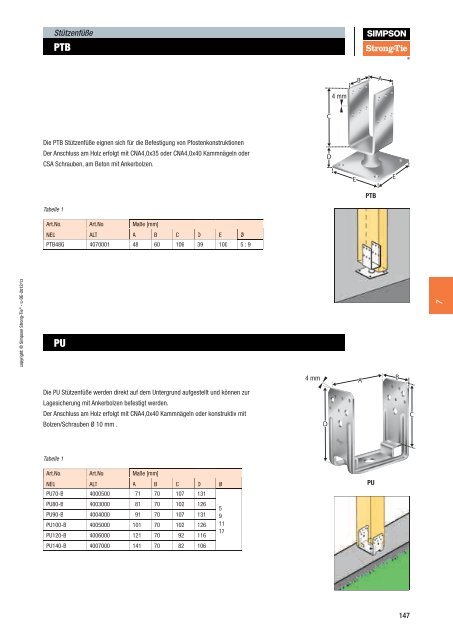 PPB und PPS StÃ¼tzenfÃ¼Ãe.pdf - Simpson Strong-Tie