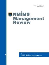 NMIMS Management Review, Special Issue on Global Markets and ...