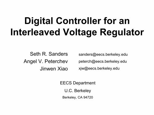 Digital Controller for an Interleaved Voltage Regulator - Inst.eecs ...