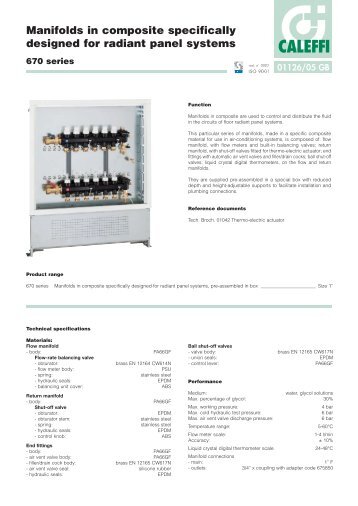 Manifolds in composite specifically designed for radiant ... - Caleffi