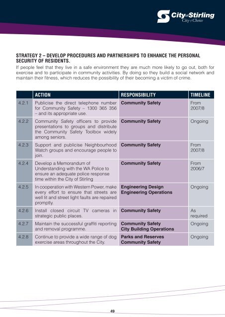 Seniors Plan 2007 - City of Stirling - The Western Australian ...