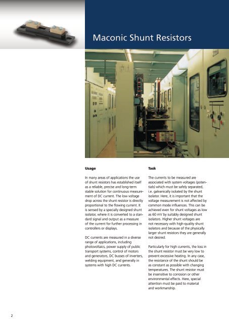 Maconic Shunt Resistors - Knick Elektronische MeÃgerÃ¤te GmbH ...