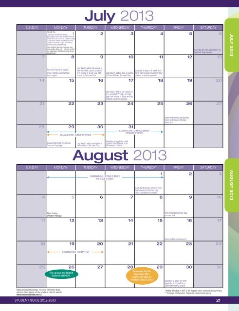 student - Academic Calendar - University of Western Ontario