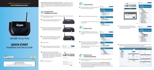 wiHUBBâ¢ Quick Start Guide - Hubbell Building Automation