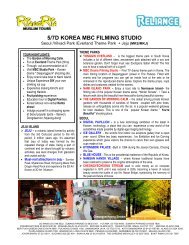 5/7D Korea MBC Filming Studio - Reliance Travel