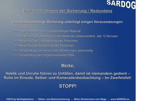 HÃ¶hen- und Absturzsicherung - Sardog