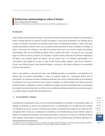 Reflexiones epistemológicas sobre el humor, pp. 187-196 José ...