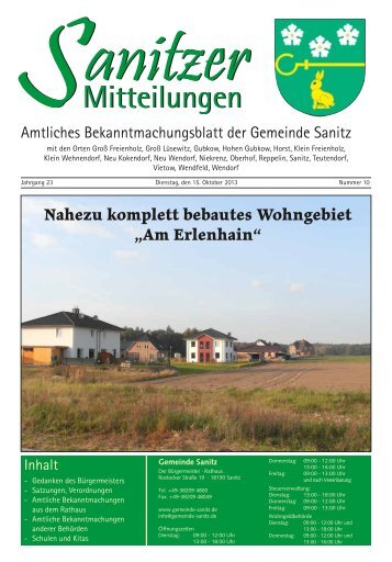 Mitteilungen Mitteilungen - Sanitz